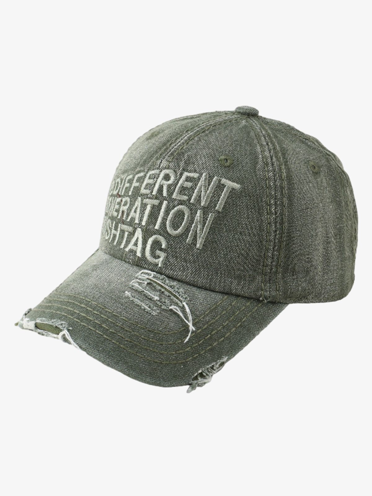 Washed "DIFFERENT GENERATION" Denim Baseball Cap