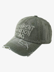 Washed "DIFFERENT GENERATION" Denim Baseball Cap