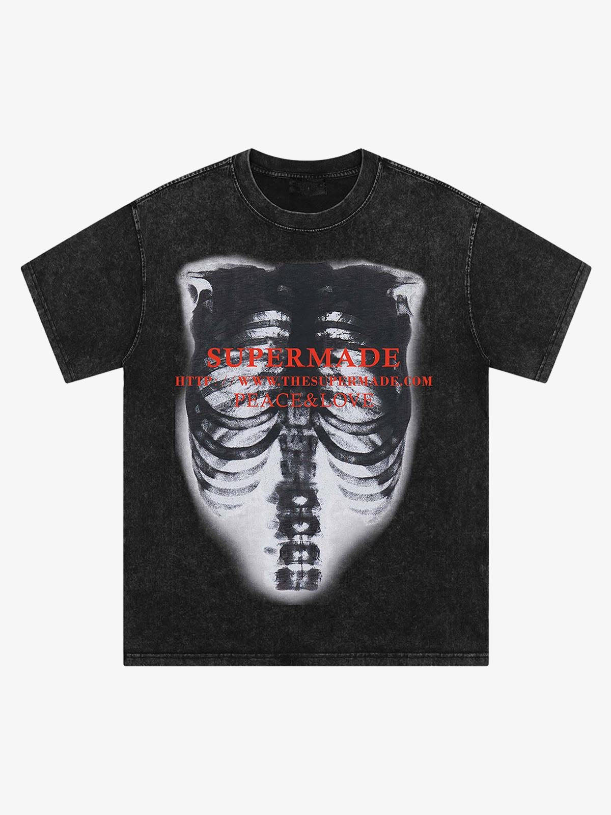 Thesupermade Skull Image Street Hip-Hop T-shirt