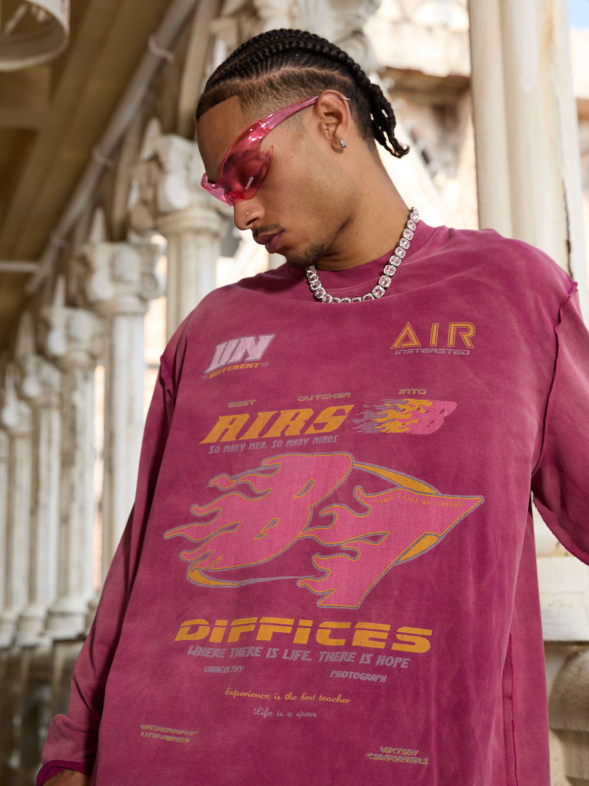 Thesupermade Washed Edge Long Sleeve T-Shirt