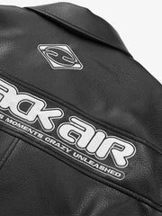 Faux Leather Vintage Street Black Air Jacket - 1821
