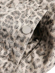 Cotton Cheetah Print Mink Fur Hooded Jacket
