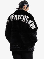 Thesupermade Street Letter Embroidered Fleece Jacket