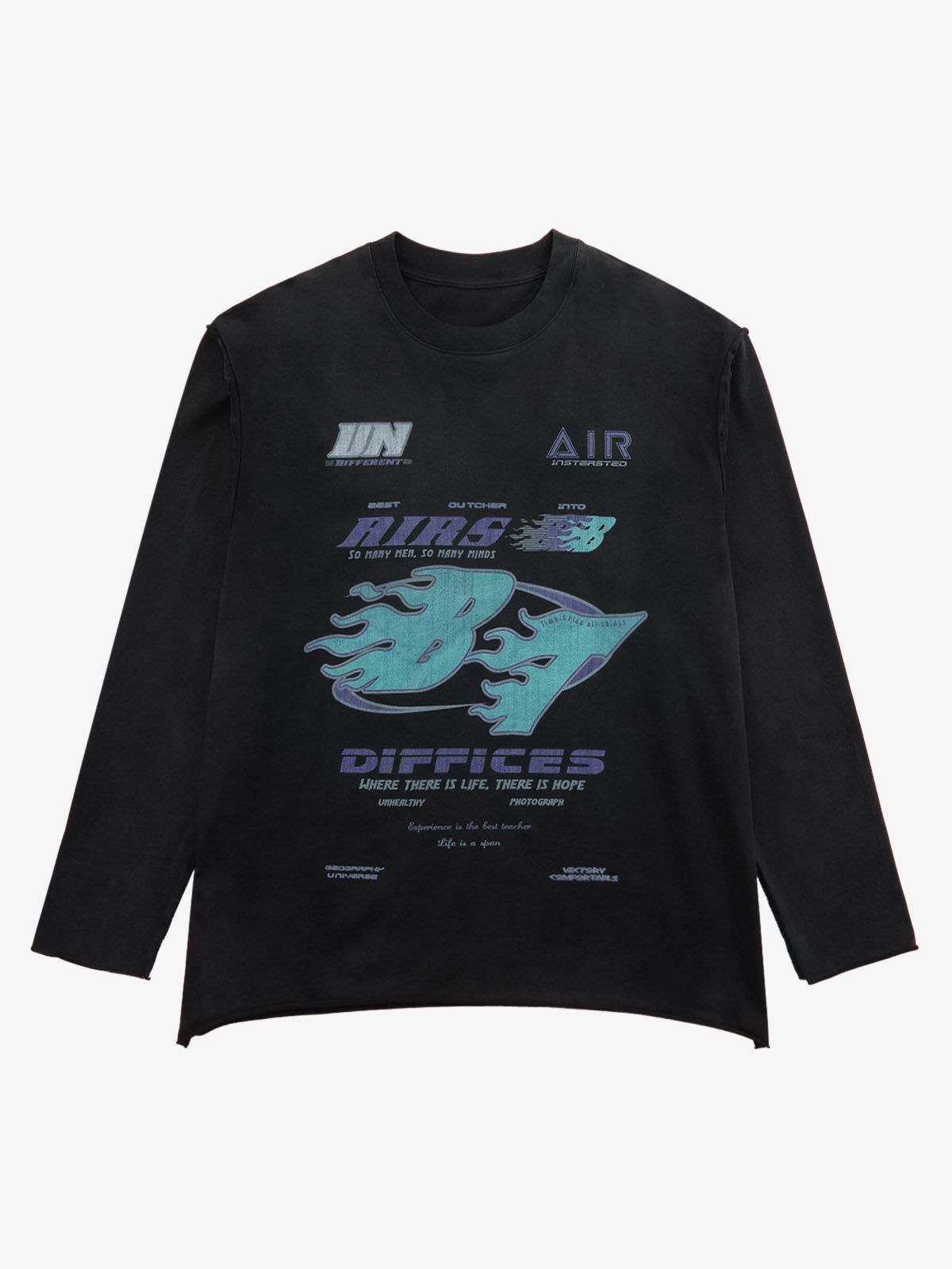 Thesupermade Washed Edge Long Sleeve T-Shirt