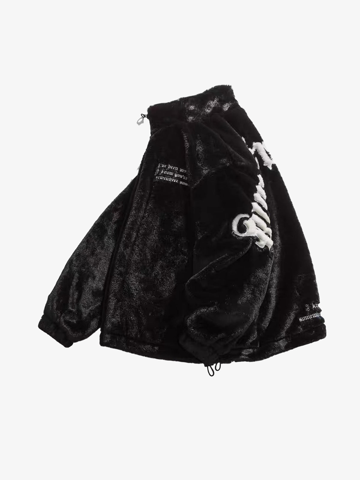 Thesupermade Street Letter Embroidered Fleece Jacket