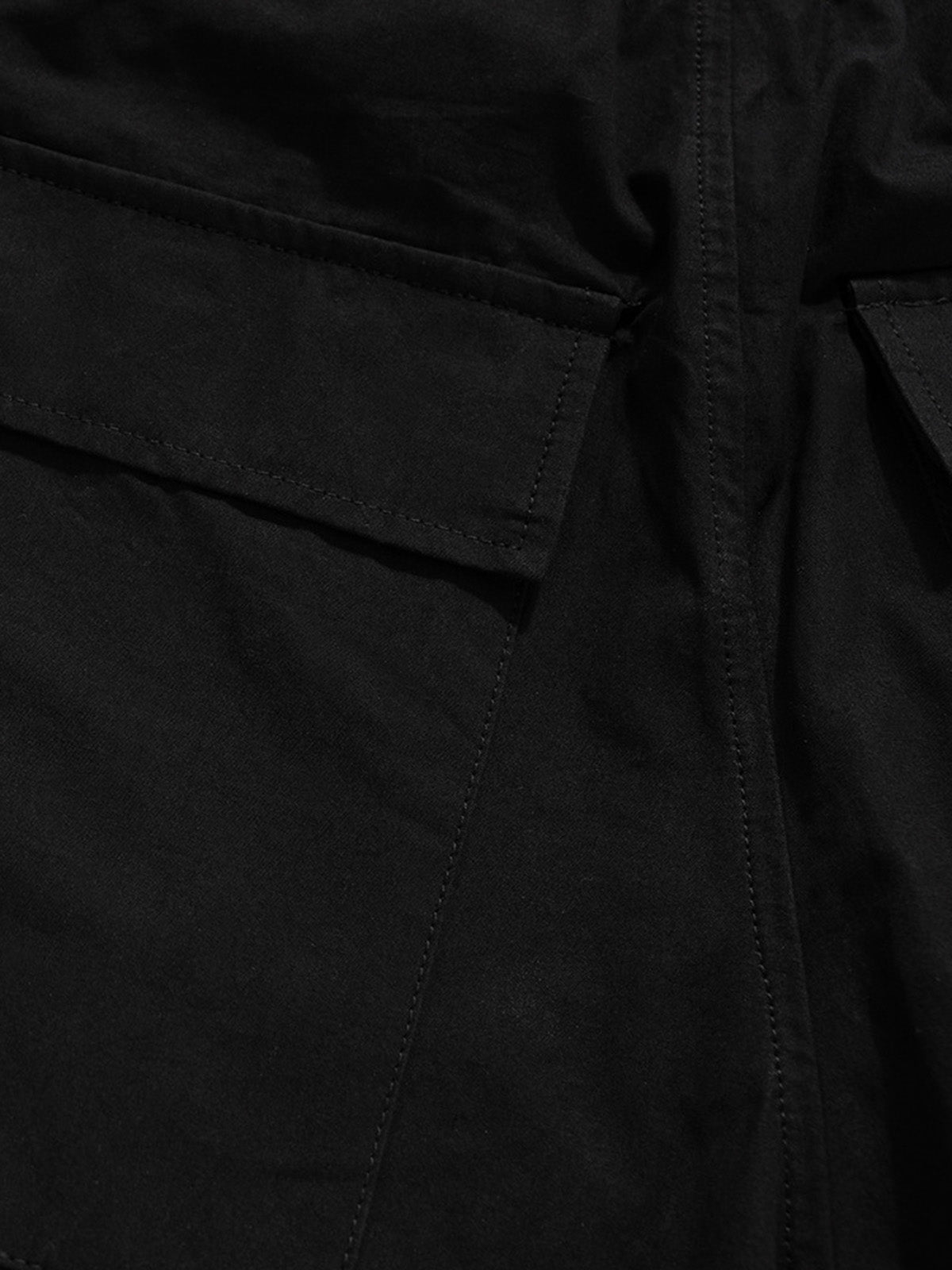 Woven Multi-Pocket Baggy Flared Pants - 2321