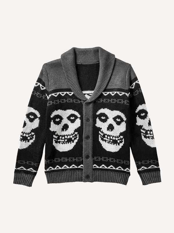 skull-style lapel sweater
