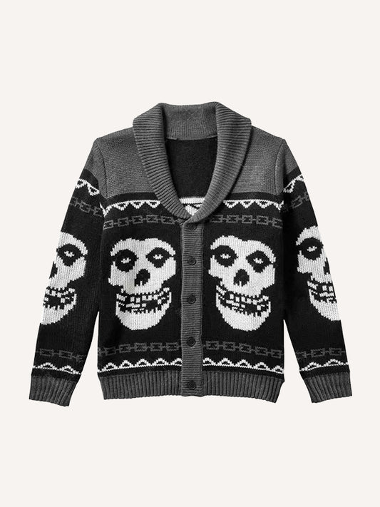 skull-style lapel sweater