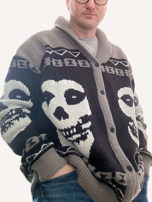 skull-style lapel sweater