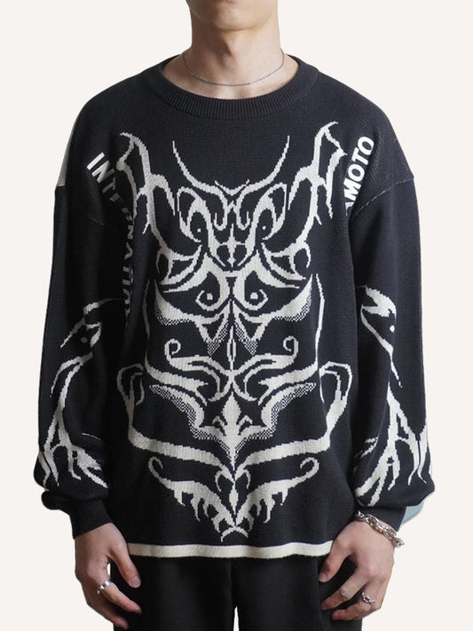 Big Spider Knit Skull Loose Sweater