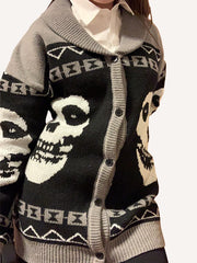 skull-style lapel sweater