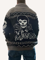 skull-style lapel sweater