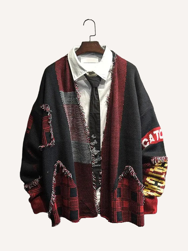 Preppy trendy distressed all-in-one sweater
