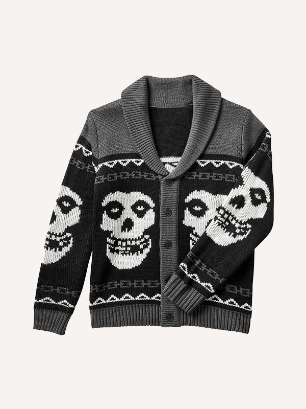 skull-style lapel sweater