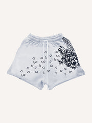 Chinese dragon-style shorts with shoulder straps