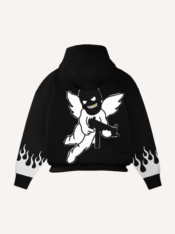 Angel Bandit Flame Hooded Comfortable Sweatshirt