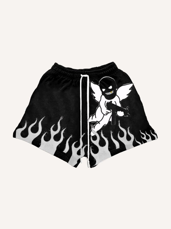Angel Bandit Flame Hooded Comfort Shorts