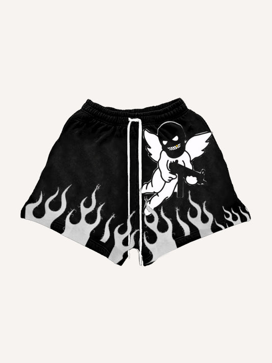 Angel Bandit Flame Hooded Comfort Shorts