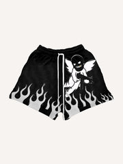 Angel Bandit Flame Hooded Comfort Shorts
