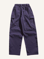 Solid Color Flap Pocket Side Cargo Pants