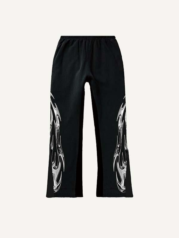 Graphic Print Elastic Waist Pants