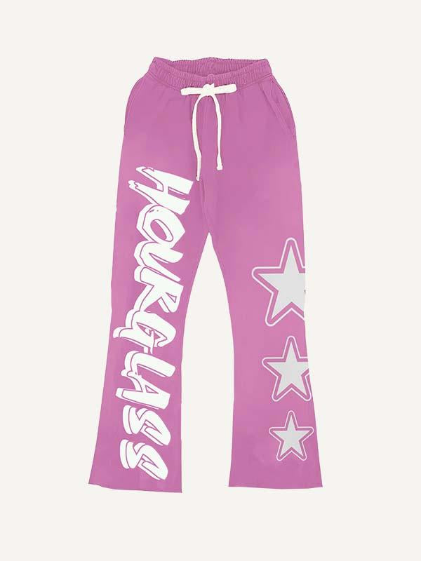 Star&Letter Elastic Waist Pants