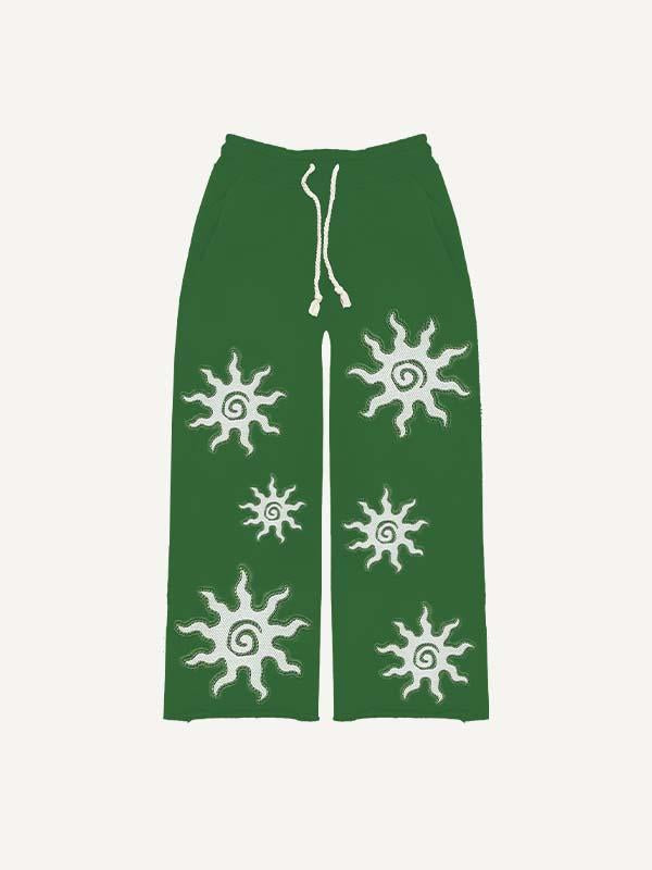 Letter&Graphic Faux Decal Print Elastic Waist Pants