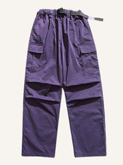Solid Color Flap Pocket Side Cargo Pants