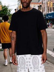 Mary&Floral Print Mesh Drawstring Waist Shorts