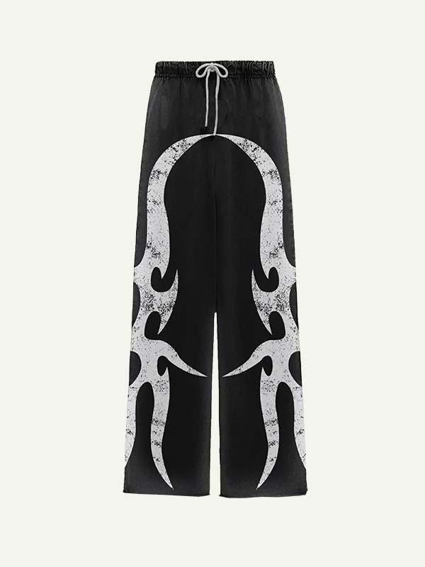 Letter Graphic Print Elastic Waist Pants