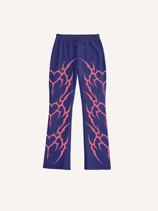 Graphic Print Elastic Waist Pants