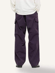 Solid Color Flap Pocket Side Cargo Pants