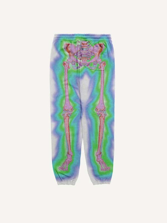 Glow Skeleton Print Elastic Waist Pants