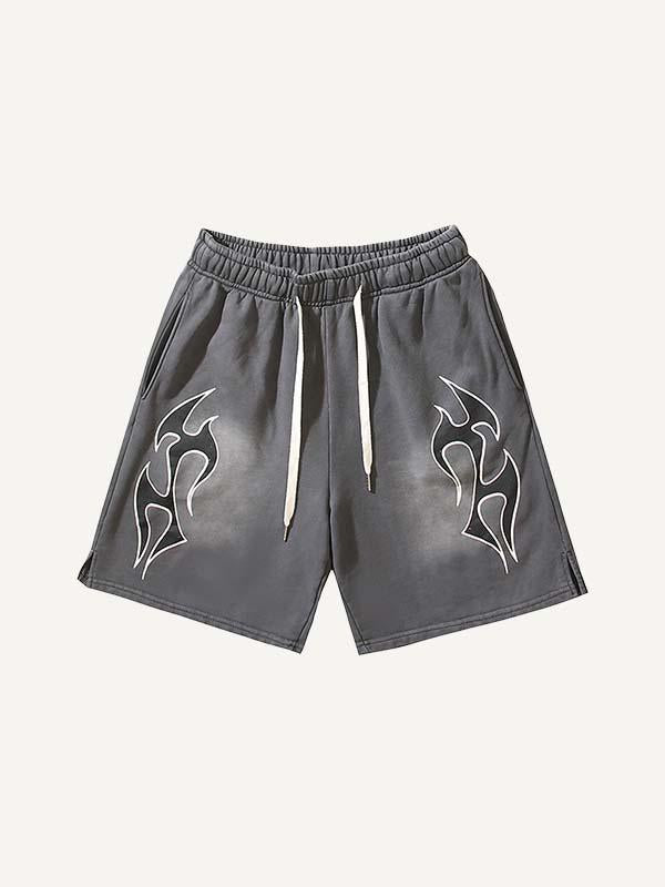 Graphic Print Drawstring Waist Shorts