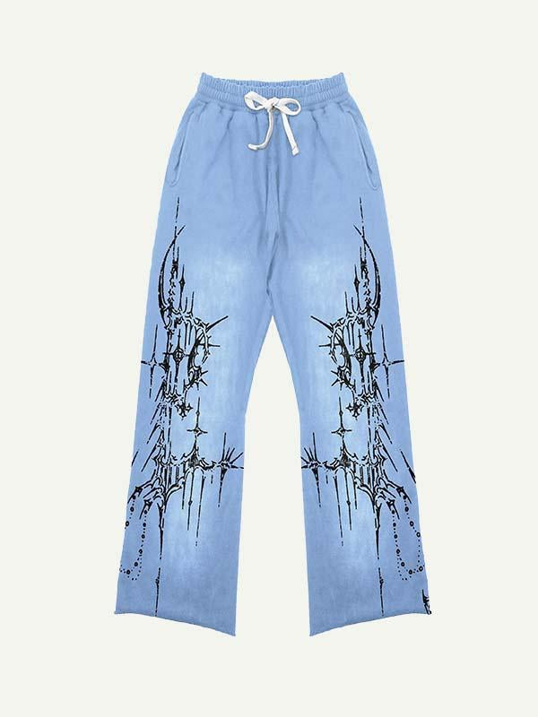 Graphic Print Elastic Waist Pants