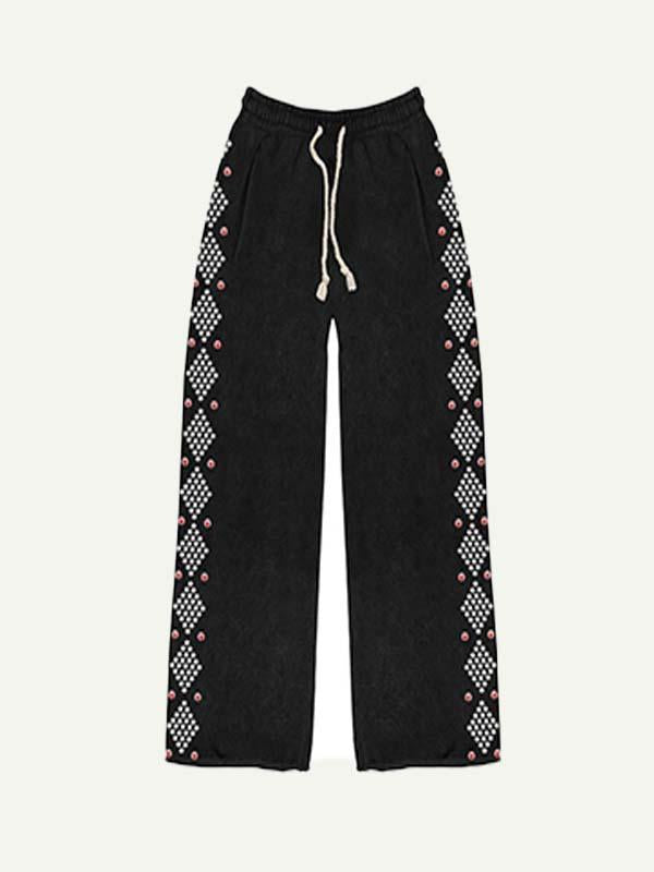 Letter Graphic Print Elastic Waist Pants