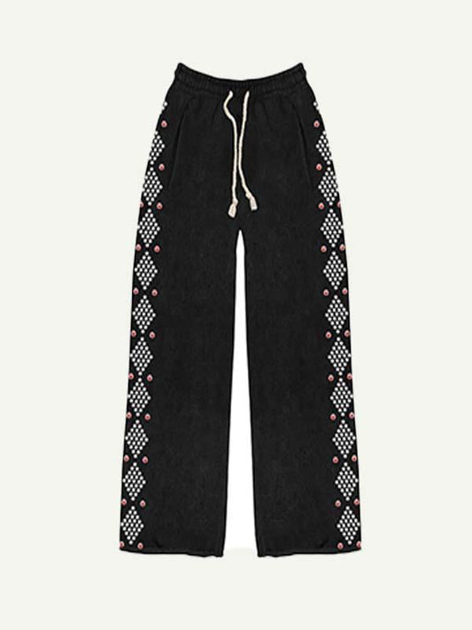 Letter Graphic Print Elastic Waist Pants