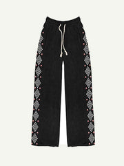 Letter Graphic Print Elastic Waist Pants