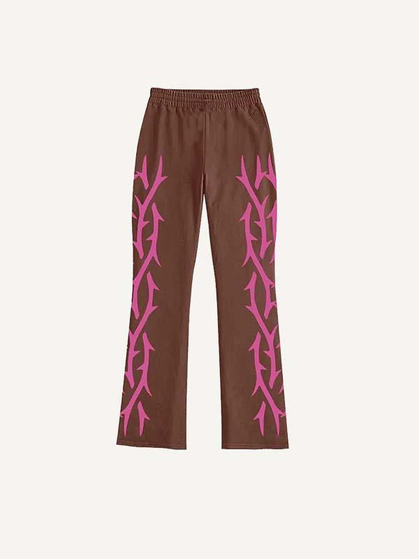 Graphic Print Elastic Waist Pants