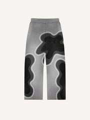 Graphic Faux Decal Print Elastic Waist Pants