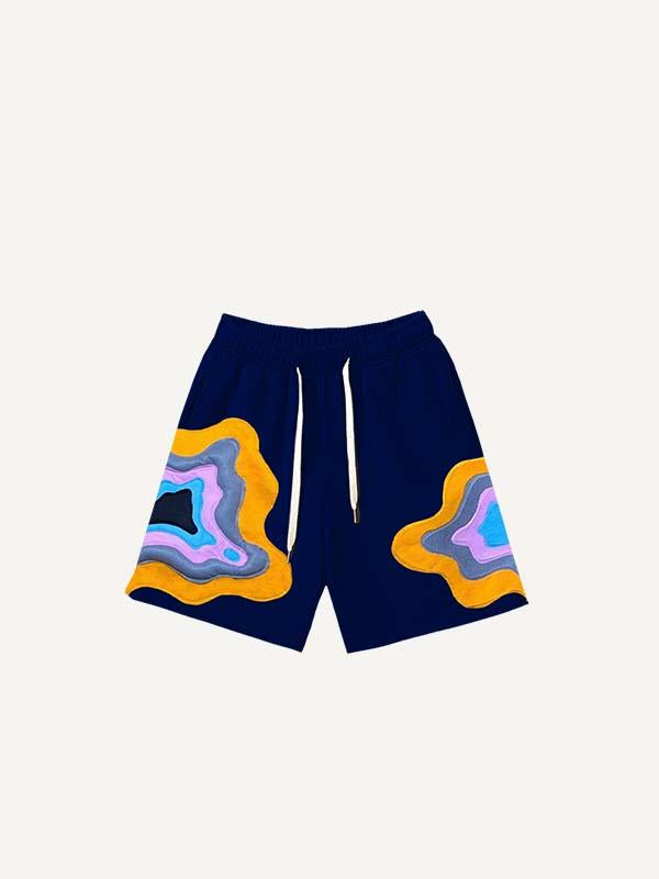 Graphic Faux Decal Print Drawstring Waist Shorts